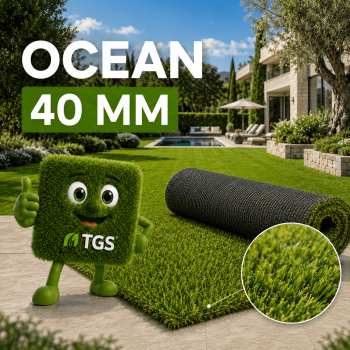 Gazon synthétique Ocean 40mm rouleau 2m x 25m | Top de gamme - TGS