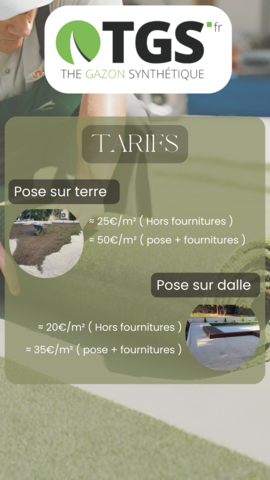 Tarifs service de pose de gazon synthétique
