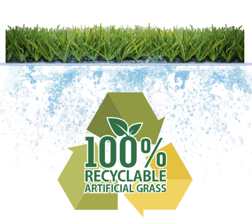 gazon synthétique 100% recyclable 
