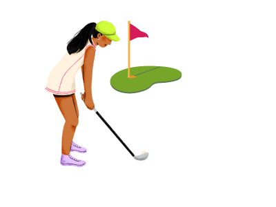 Green golf dans le jardin avec le gazon synthétique