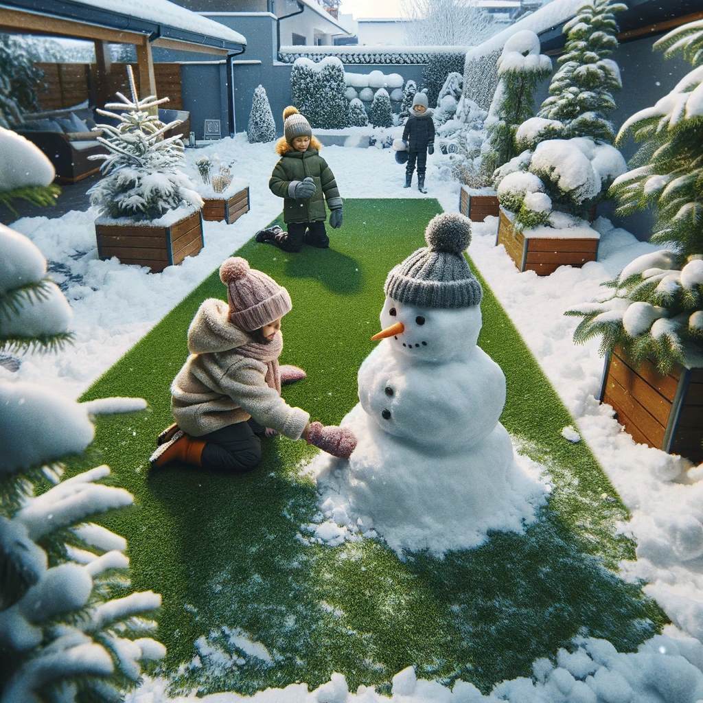 Comment réagit le gazon synthétique en hiver ?