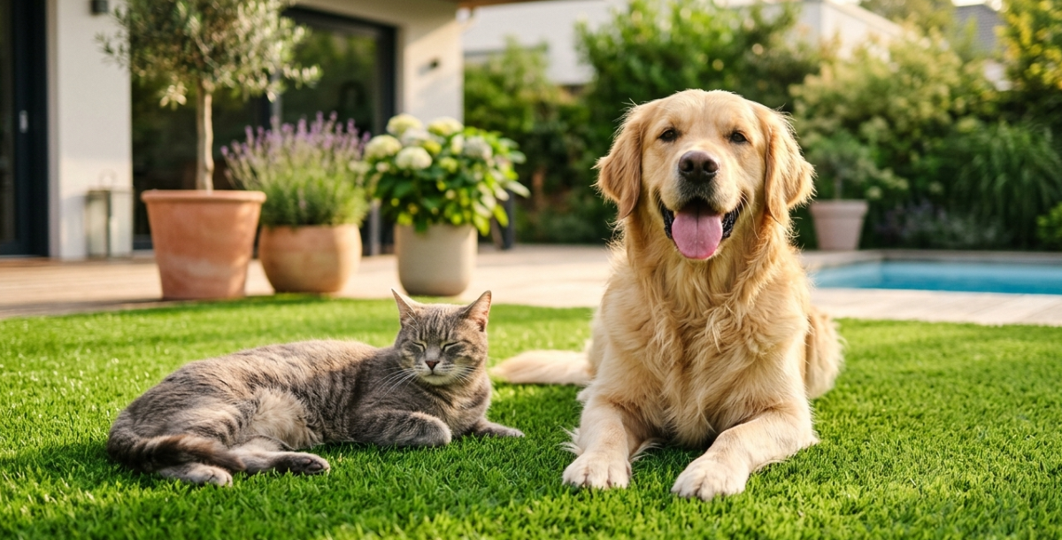 Gazon synthétique et animaux de compagnie : tout ce qu’il faut savoir